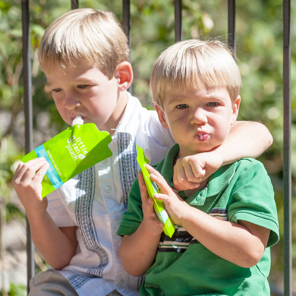 Big kids love snacks from Little Green Pouch reusable food pouches
