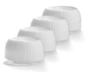 Little Green Pouch replacement caps for refillable food pouches - white