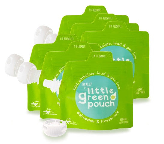 Really Little Green Pouch 3.4 oz. reusable food pouch 6-pack