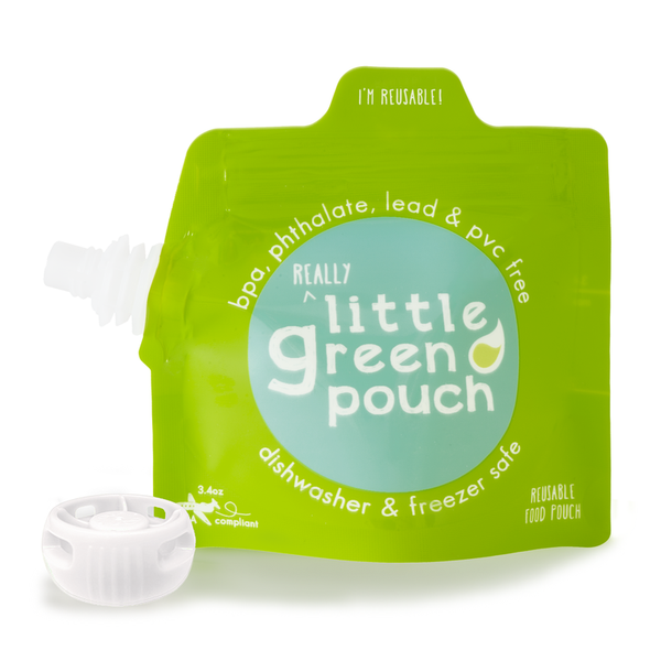 Little Green Pouch 3.4 oz. reusable food pouch—BPA-free, dishwasher and freezer-safe